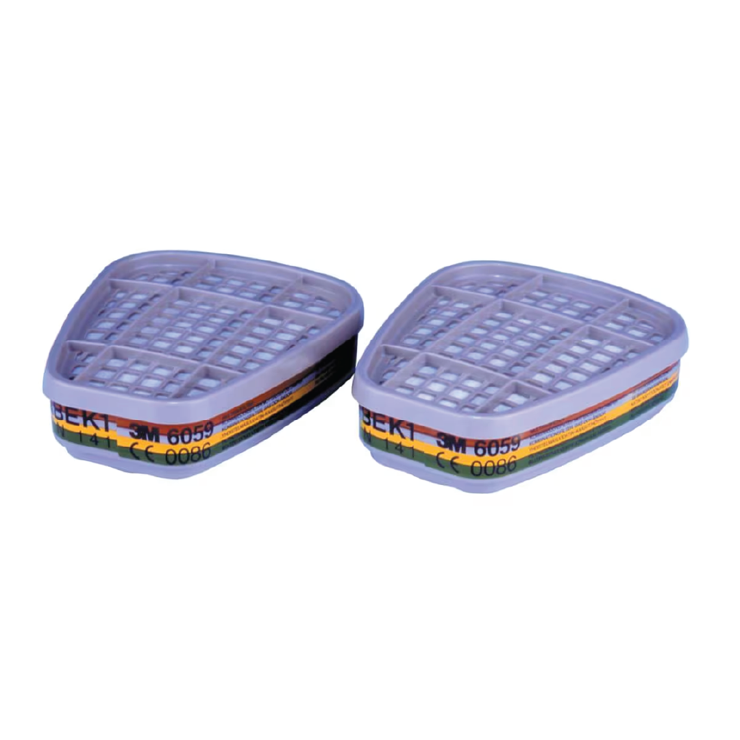 3M™ 6059 A1B1E1K1 Multi-Gas Filter – Bayonet Respirator Cartridge (EN14387 / AS-NZS Approved)