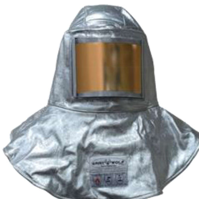 Aluminized Hood with Gold-Coated Visor – Nomex® Heat Reflective Hood (Silver)