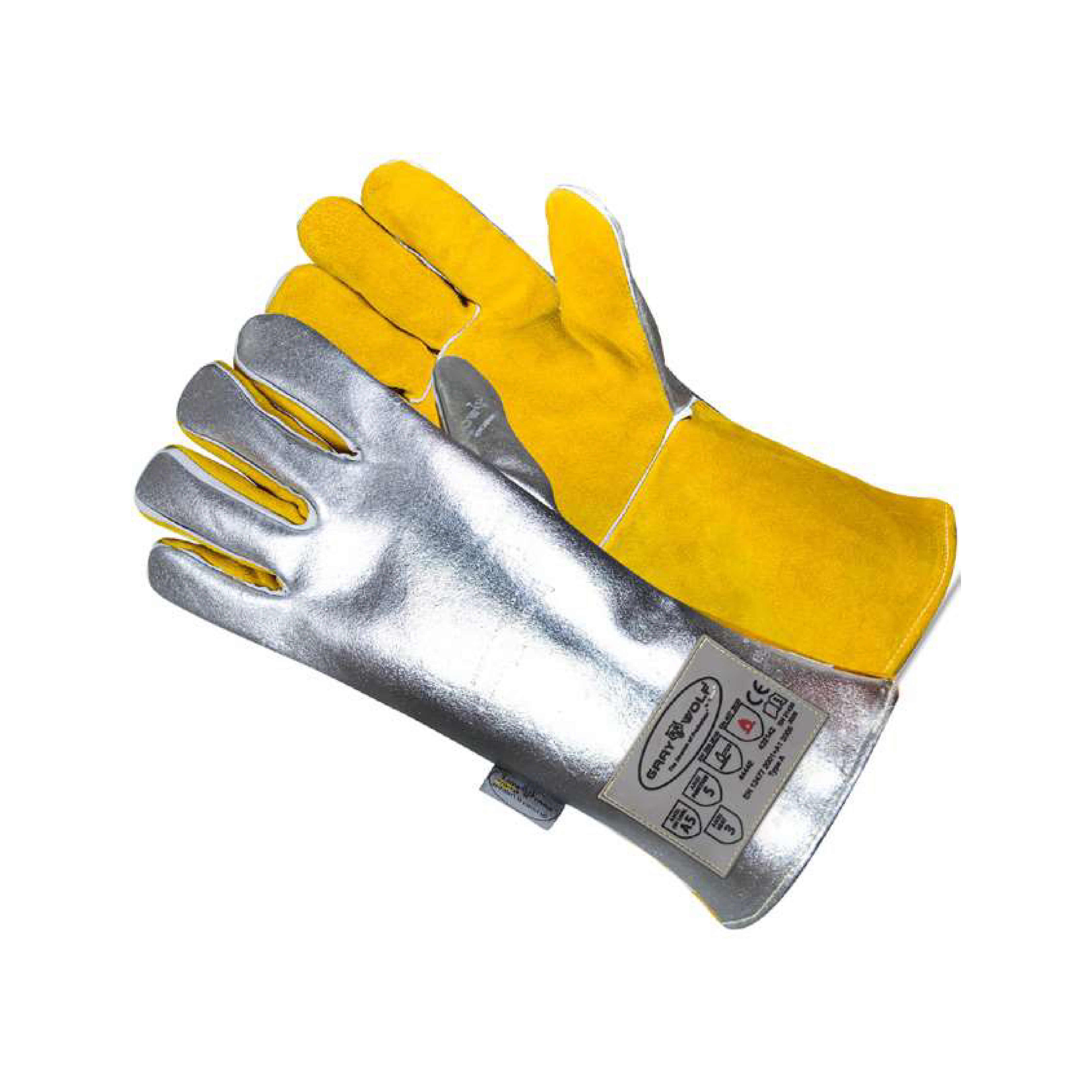 GRAYWOLF® GW7500ACSC5 – Aluminized Welding Gloves (Heat & Molten Metal Protection)